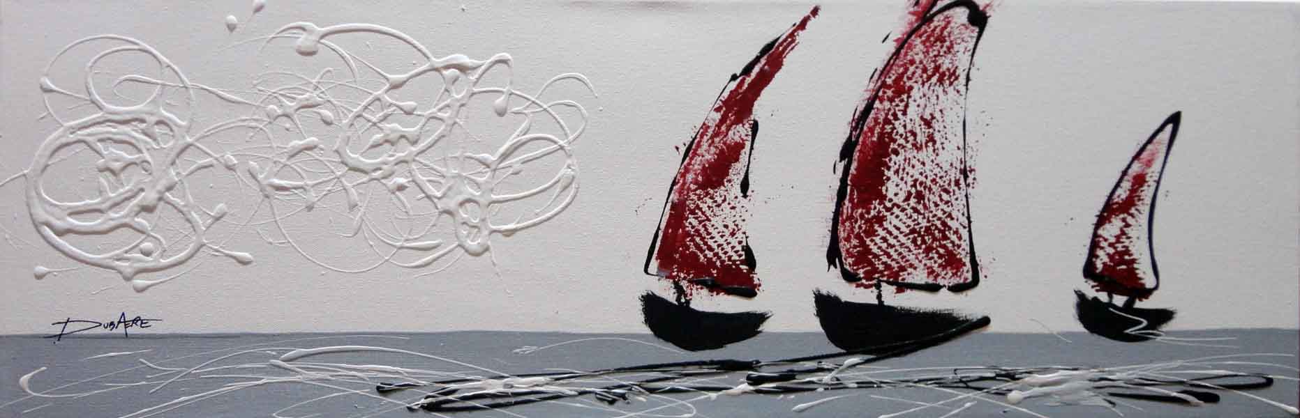 acrylic painting modern canvas boats