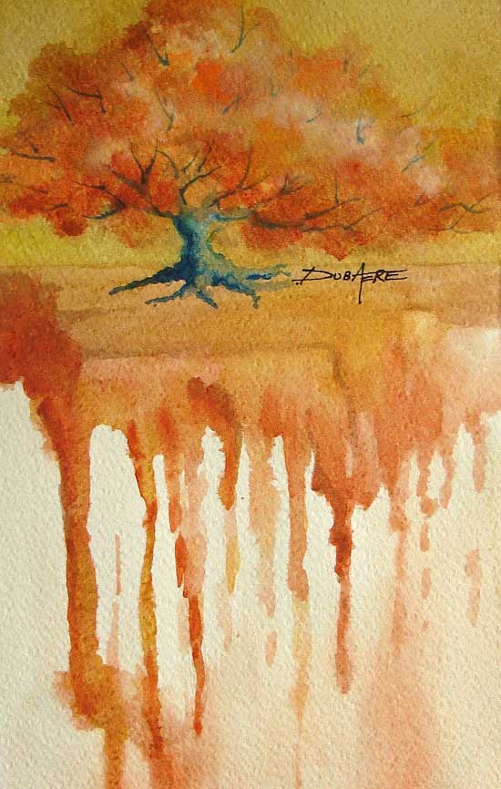 peinture aquarelle arbres