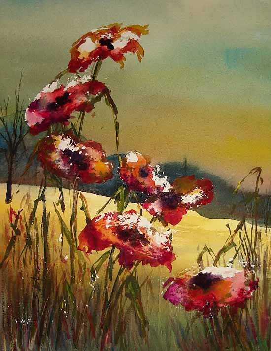 peinture aquarelle fleurs