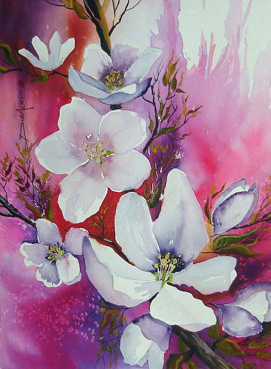 peinture aquarelle fleurs